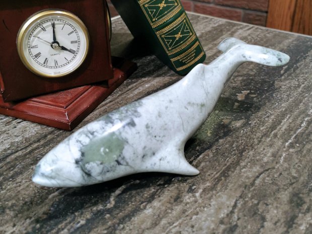 Majestic Marble Whale Sculpture